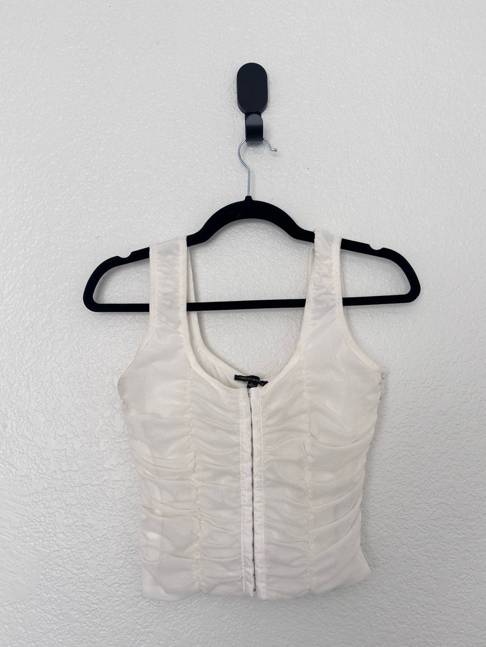 Ruched Ivory Tank Top